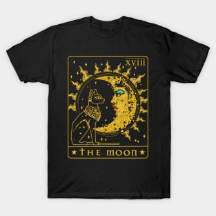 Tarot Card Crescent Moon Cleopatra And Sphynx Cat Egypt T-Shirt